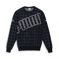 プーマ ゴルフウェア セーター ビッグPUMAロゴチェッククルーネックニットセーター 624910【クーポン対象】【お買い得】【土日祝発送可】